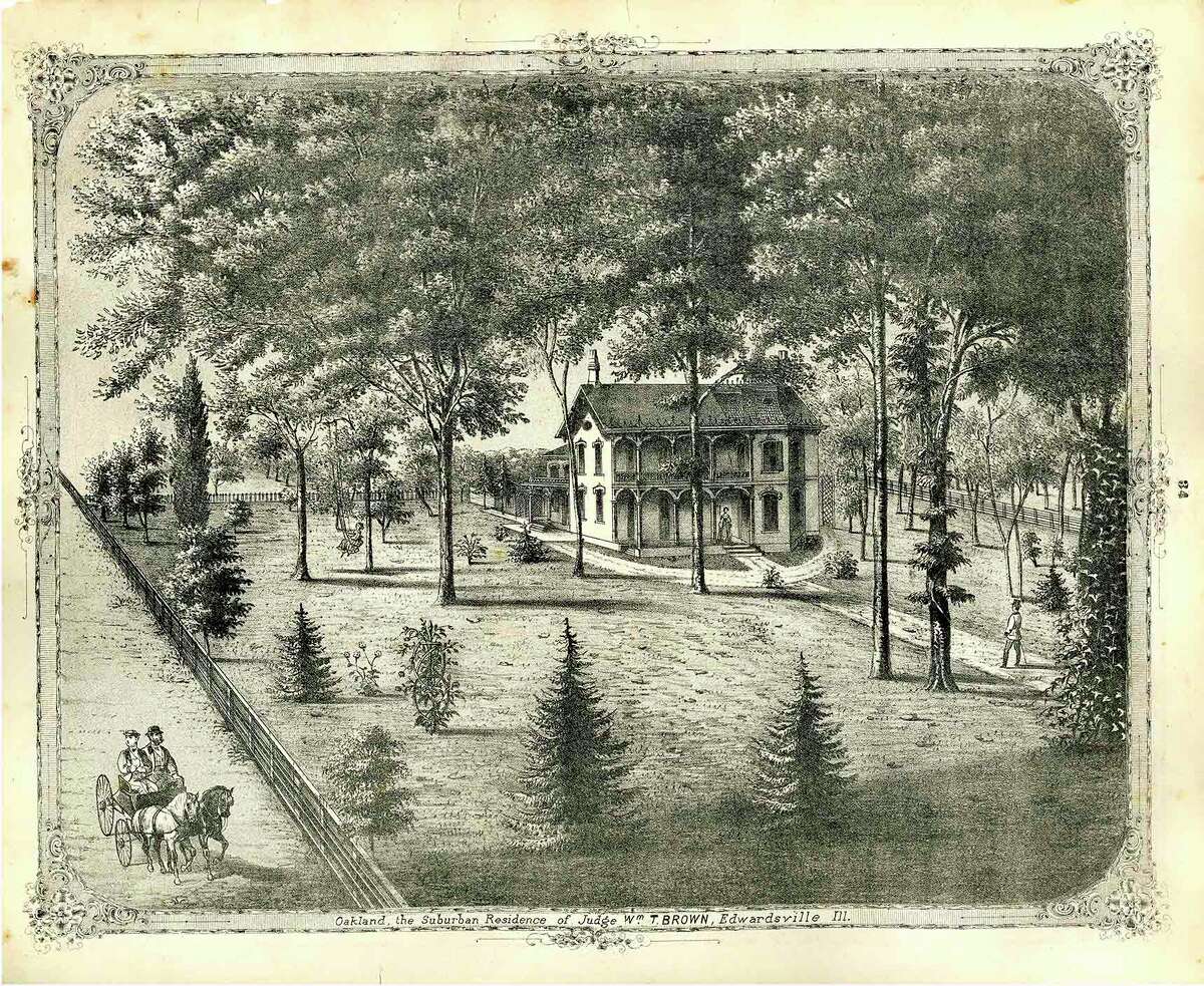 The drawing of the house is from the 1873 Illustrated Encyclopedia and Map of Madison County.
