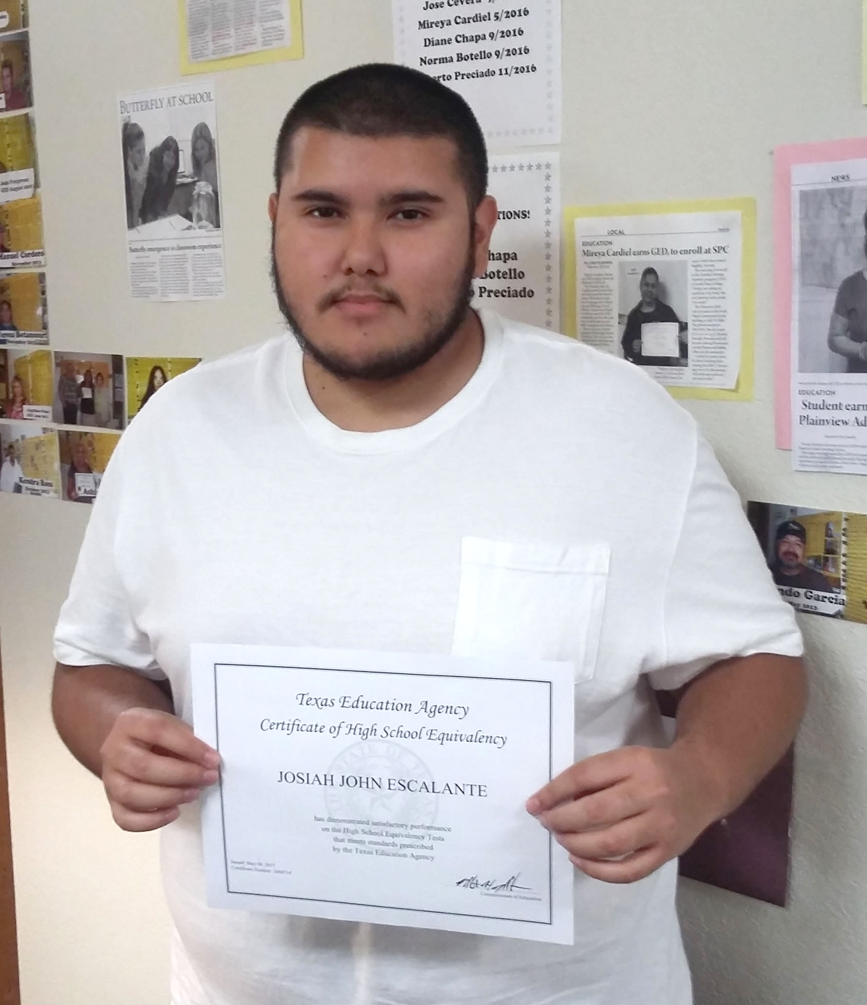 Escalante earns High School Equivalency certificate