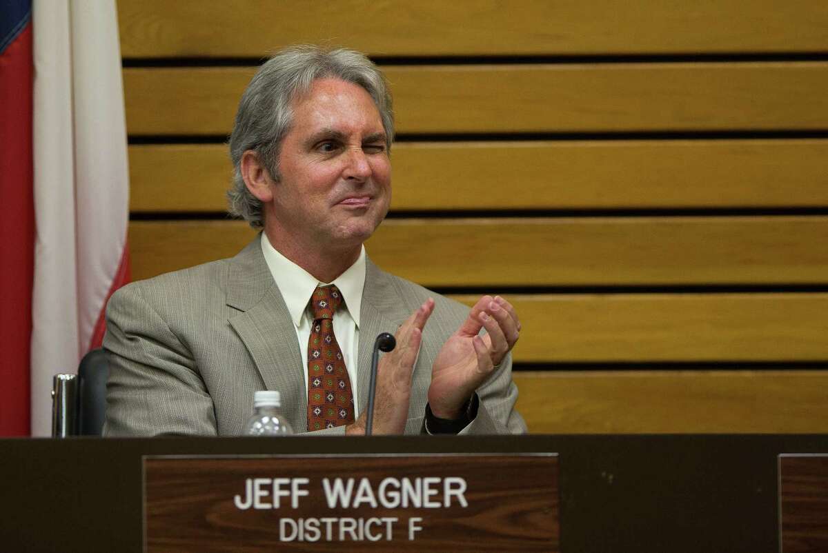 City council member Jeff Wagner claps during a Pasadena City Council meeting, Tuesday, April 18, 2017, in Pasadena. (Mark Mulligan / Houston Chronicle)