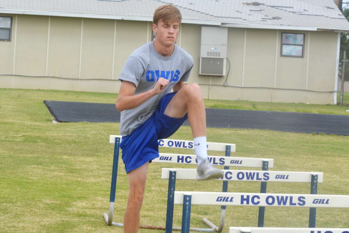 Hale Center's Jace Cannon goes through a drill during track practice earlier this week. Cannon, a junior, will compete in the 300-meter hurdles at the UIL Class 2A State Track and Field Championships in Austin Saturday. His race begins at 3:15 p.m.
