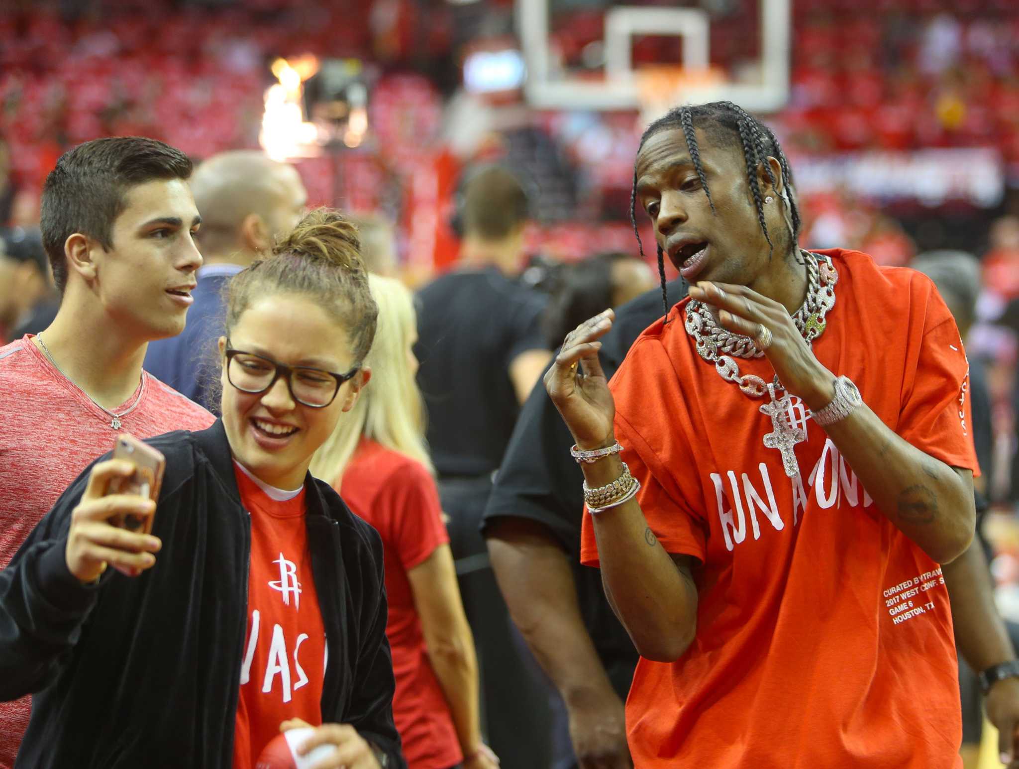 Rapper, Travis Scott attends Game Six of the Western Conference News  Photo - Getty Images