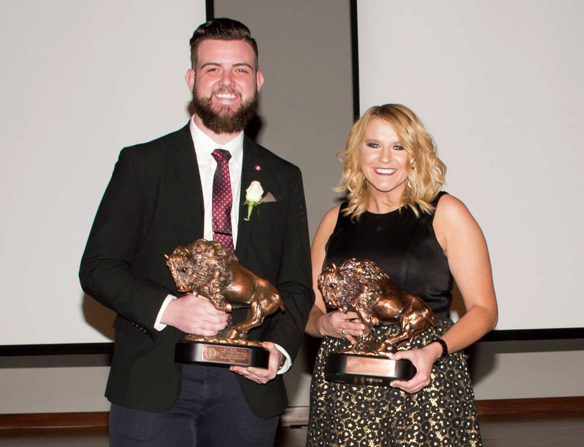 West Texas A&M University’s Man and Woman of the Year for 2016-17 are Myles Smith of Amarillo and Shaina Dulakis of Plainview. Their selection was announced April 28 at the University Honors Banquet.