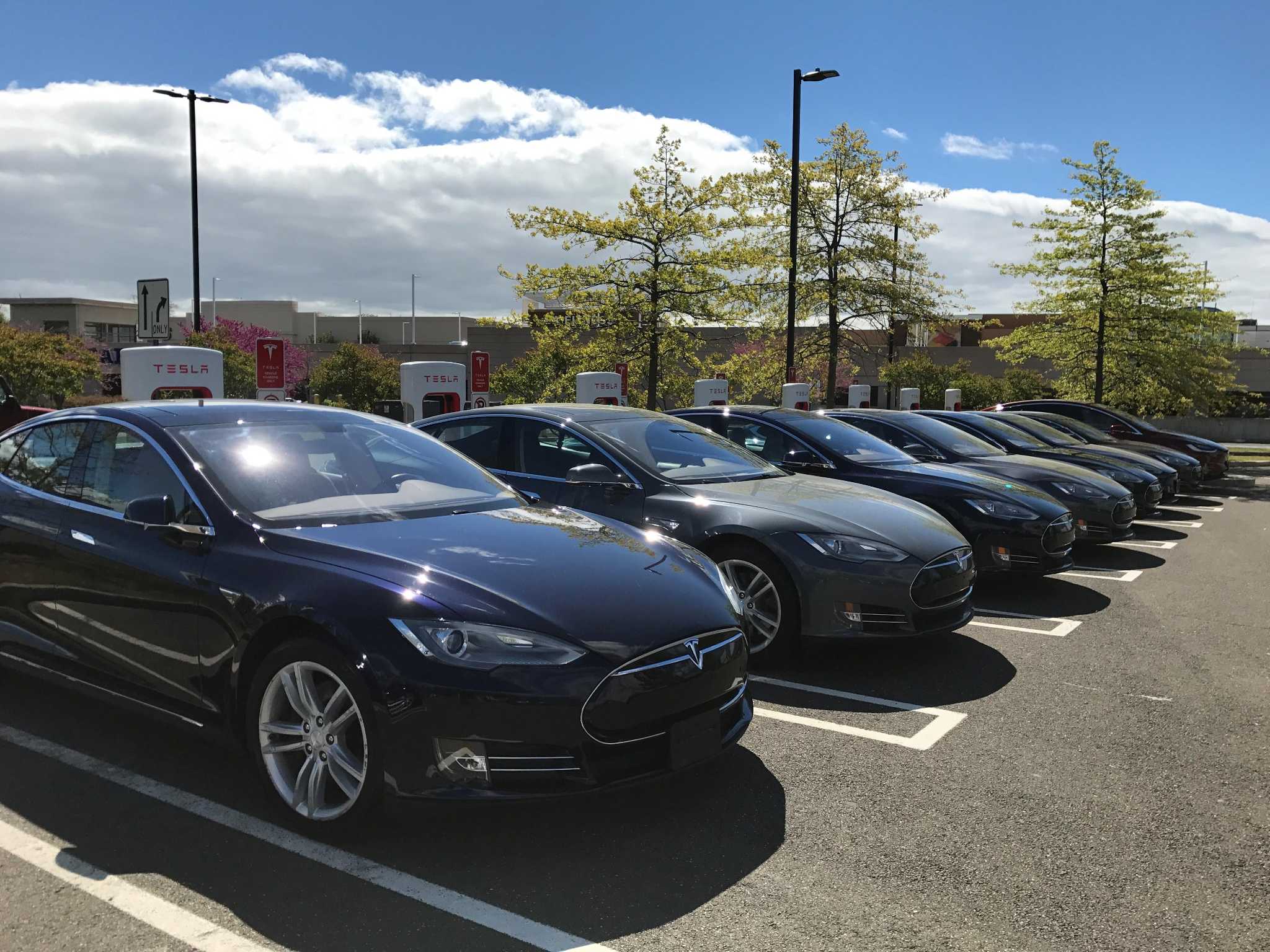 Tesla unveils largest charging station on East Coast at Milford mall