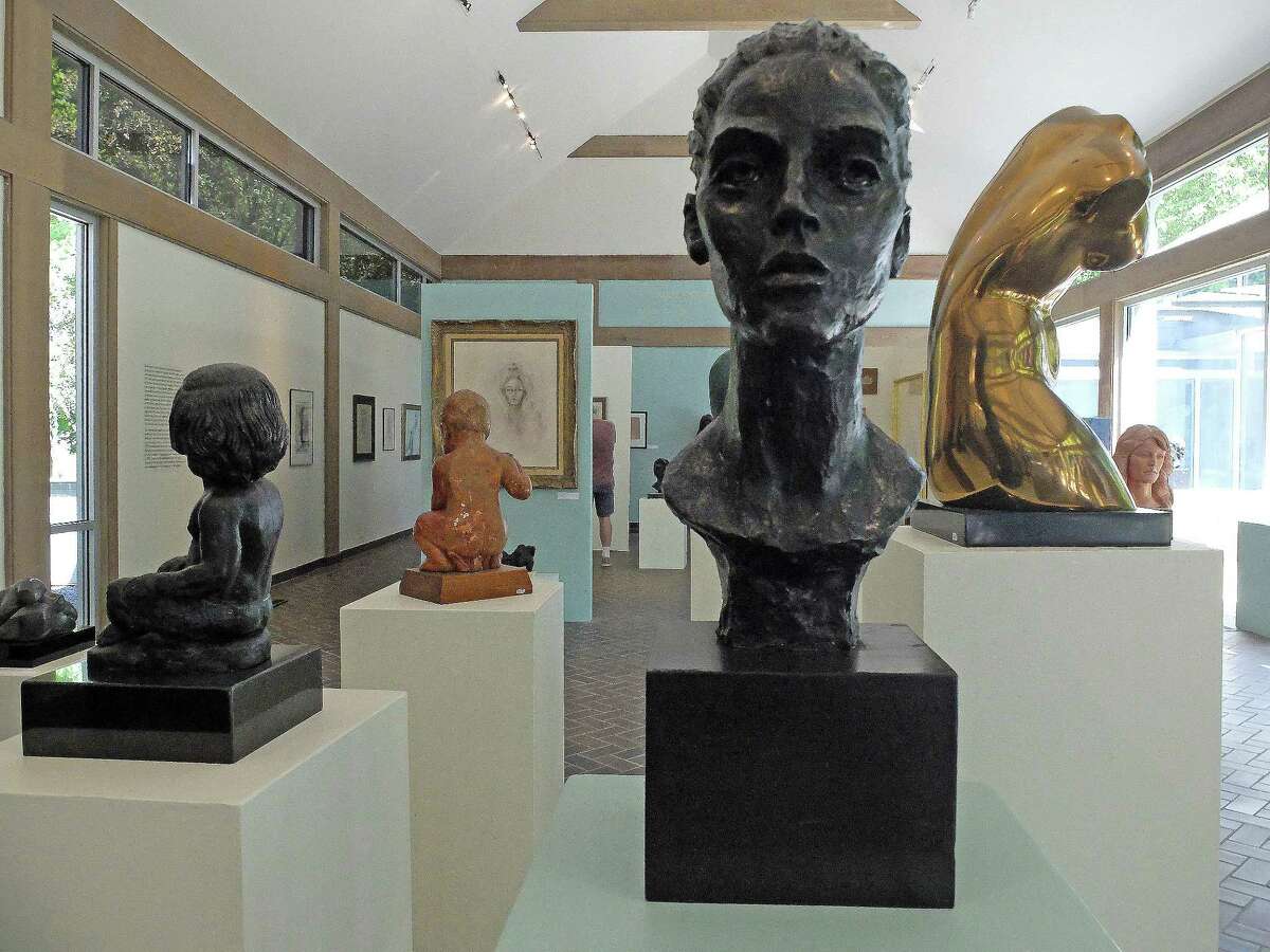 Farrah Fawcett's bronze "Head of Diane," center, is among worksÂ on view in the exhibition "Mentoring a Muse: Charles Umlauf & Farrah Fawcett" at the Umlauf Sculpture Garden & Museum in Austin.