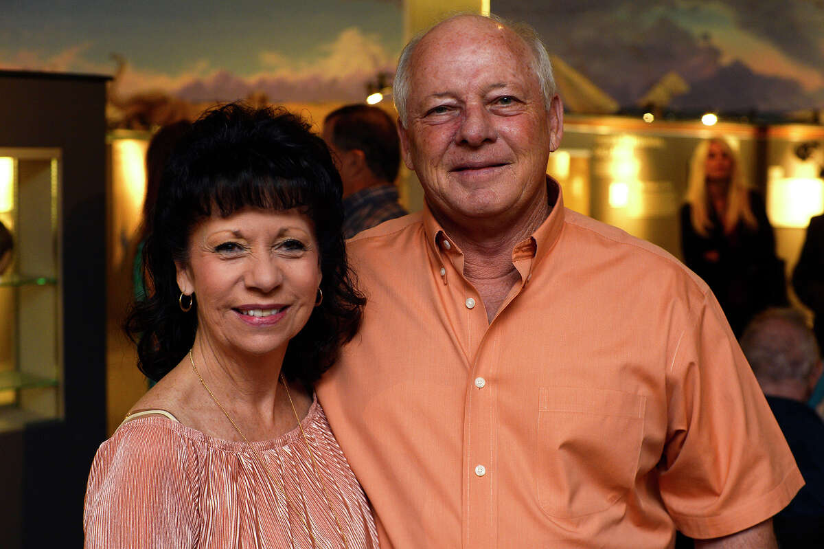 Sue and Victor Jordan during a reception for the Museum of the Gulf Coast's "Betting, Booze and Brothels" exhibit on Friday evening. The exhibit traces the area's history through illegal gambling, speakeasies and brothels. Photo taken Friday 5/12/17 Ryan Pelham/The Enterprise