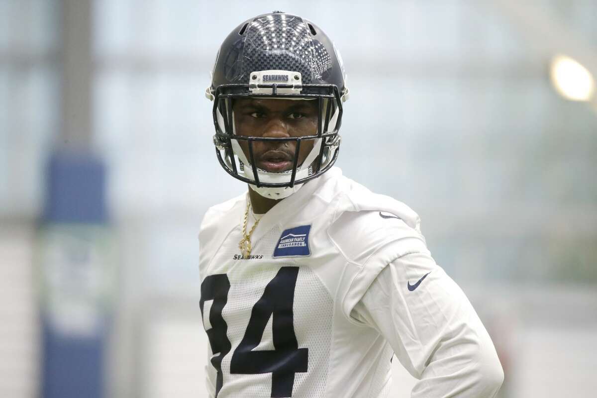 Defensive tackle Malik McDowell, the Seattle Seahawks' top draft pick, watches a drill during NFL football rookie minicamp, Friday, May 12, 2017, in Seattle. (AP Photo/Ted S. Warren)