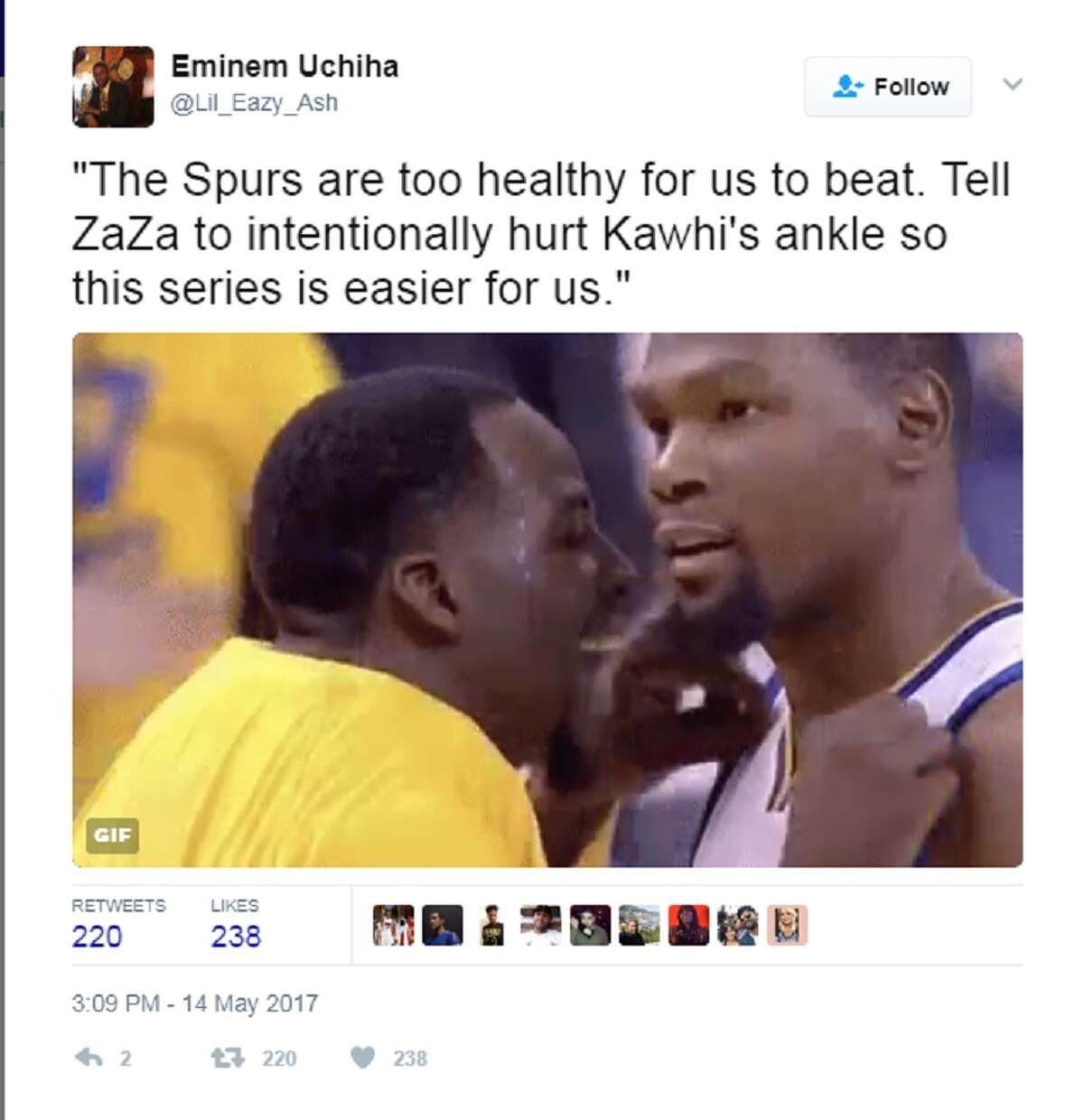 It did not take long for Twitter to take issue with Zaza Pachulia after he seemingly intentionally undercut Kawhi Leonard in Game 1 by obstructing his landing on a shot that led to Leonard rolling his left ankle and forcing him from the game.