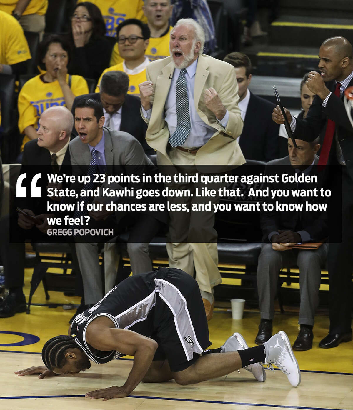 Spurs coach Gregg Popovich on Monday morning went scorched earth on Zaza Pachulia after Kawhi Leonard re-injured his sprained ankle in Game 1 of the Western Conference Finals against the Golden State Warriors.