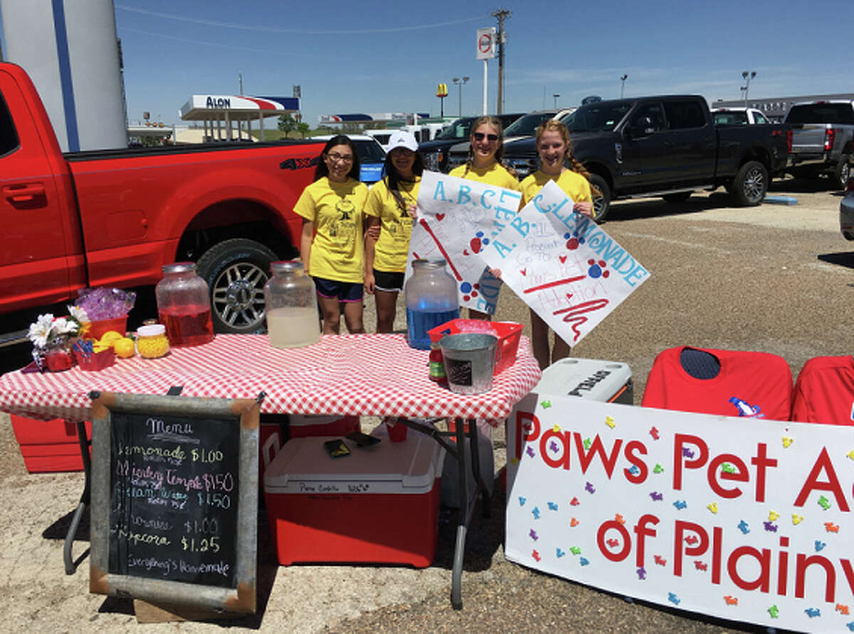 ABC Lemonade Co., a group of Estacado Middle School students operating a lemonade stand outside Reagor Dykes Ford at 808 N. I-27, was judges to have the Best Tasting Lemonade on Saturday at Plainview’s Second Annual Lemonade Day. Proceeds from their stand went to Paws Pet Adoption of Plainview.