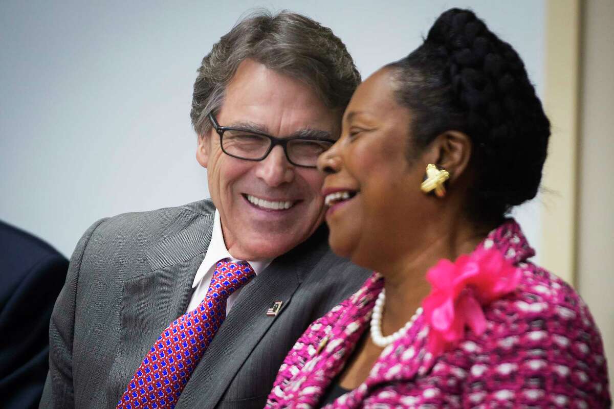 Department of Energy Secretary Rick Perry and U.S. Rep Sheila Jackson Lee attended a ceremony Monday at the Michael E. DeBakey VA Medical Center.