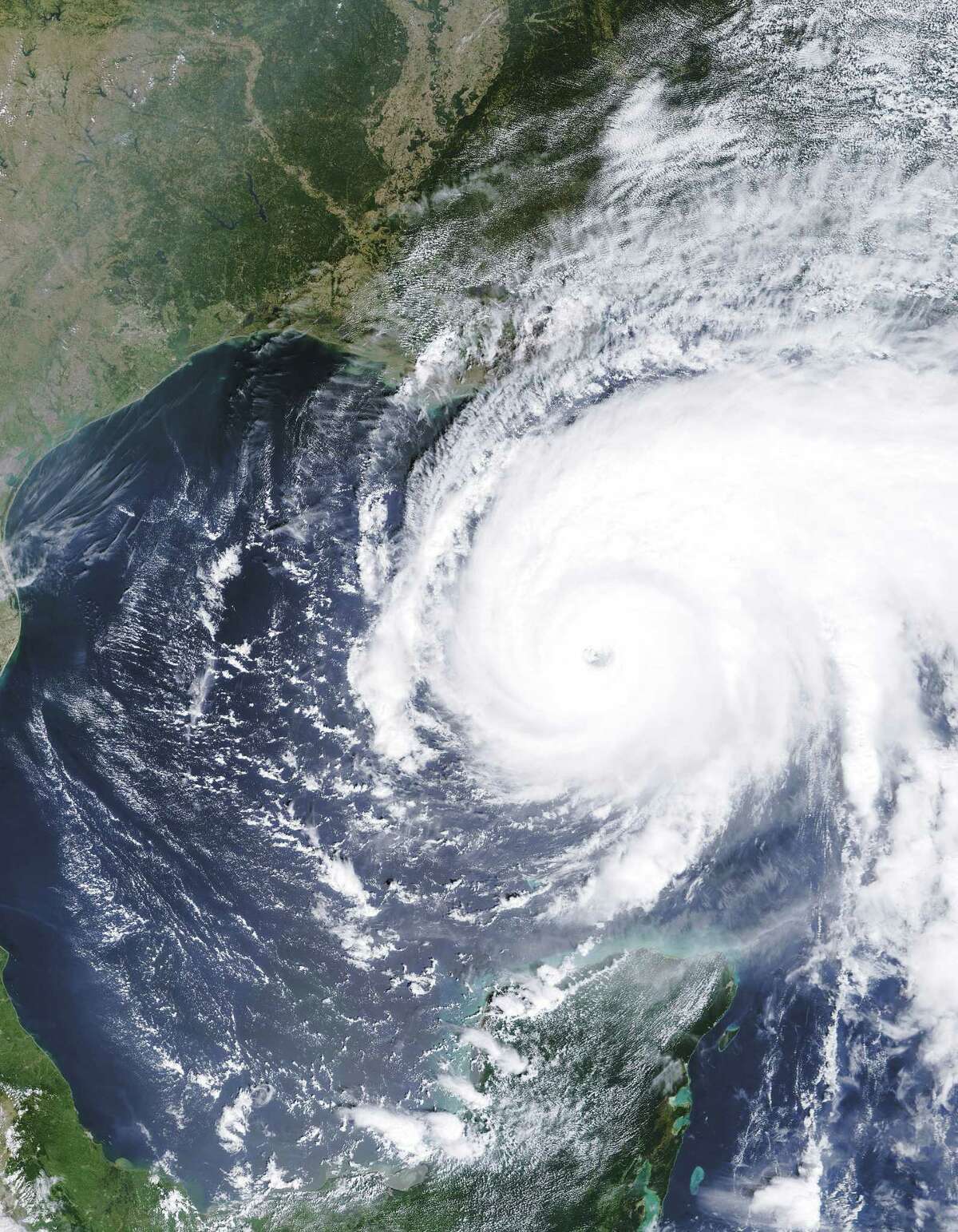 This National Oceanic and Atmospheric Administration satellite image shows Hurricane Rita as it moves through the Gulf of Mexico in 2005. ﻿
