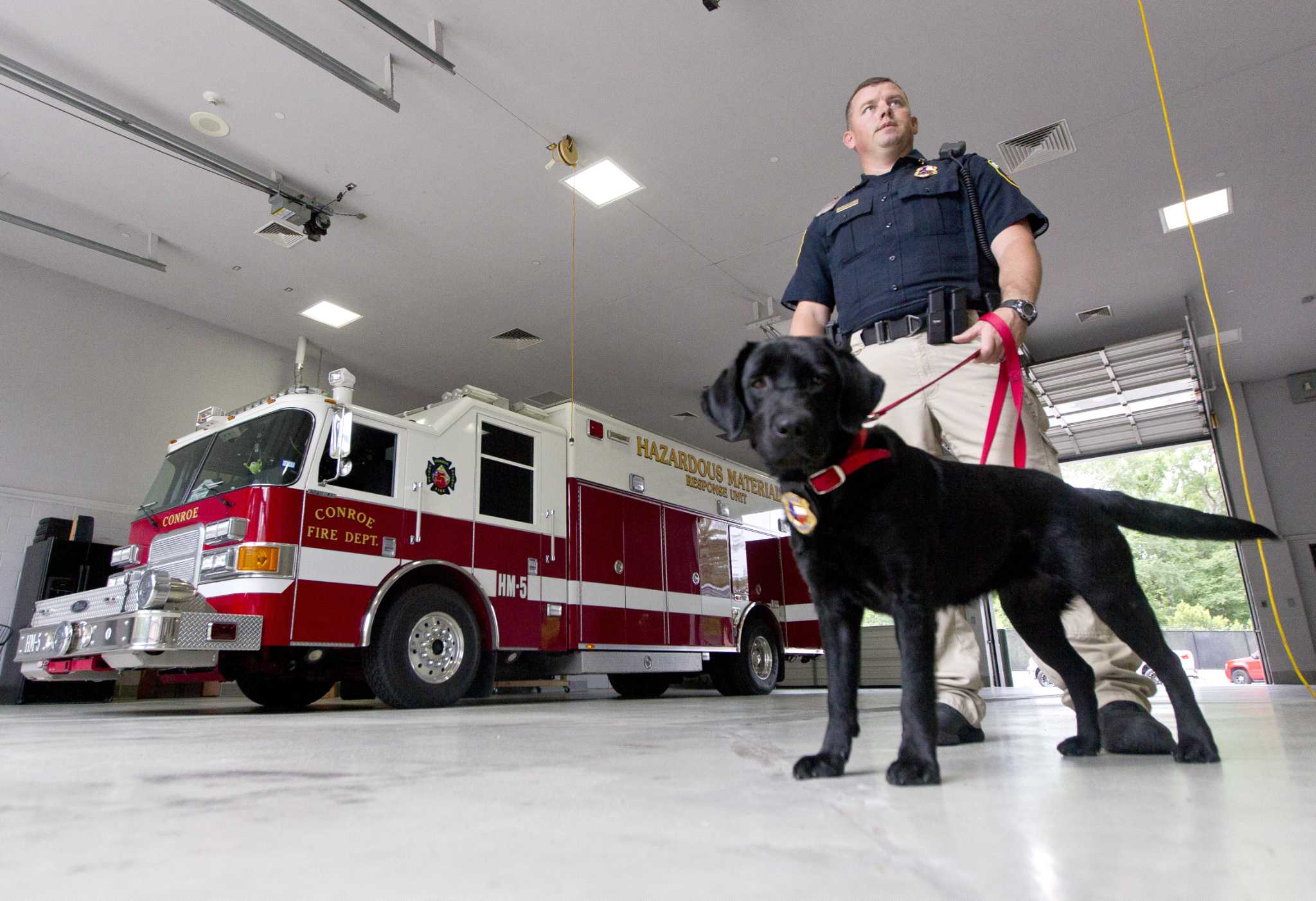 New Conroe FD K9 sniffing out arson