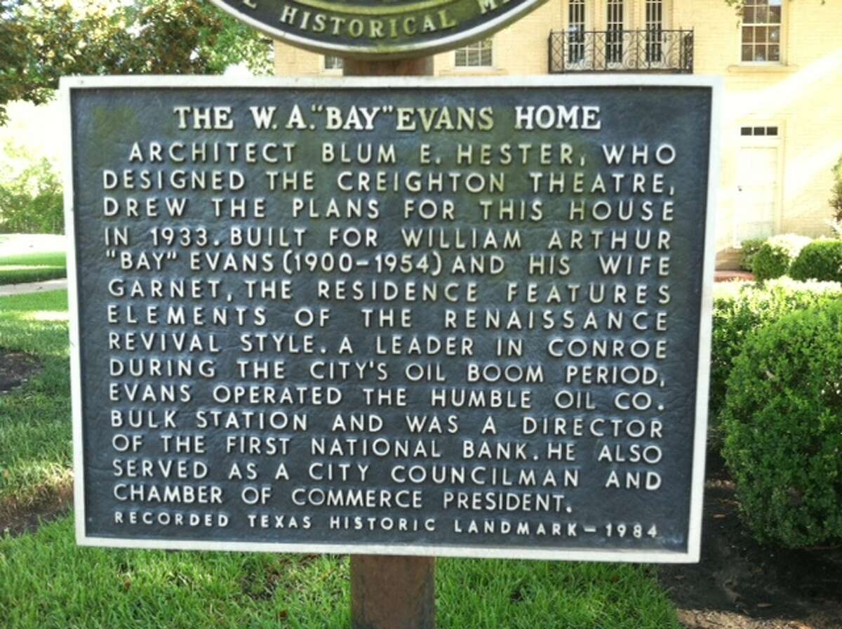 The Bay Evans home was named a Texas Historic Landmark in 1984.