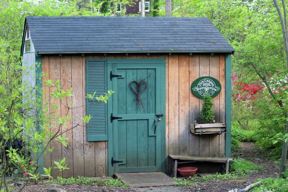 A shed in the Lee Memorial Garden in New Canaan, Conn., on May 15, 2017.