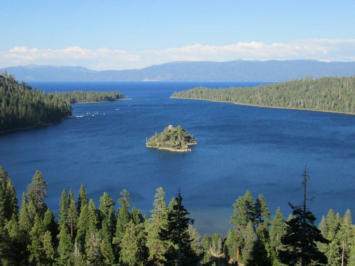 View last Saturday from Highway 89 overlook of Emerald Bay near South Lake Tahoe.