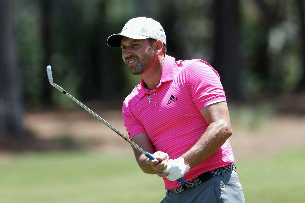 PONTE VEDRA BEACH, FL - MAY 14: Sergio Garcia of Spain plays a shot on the first hole during the final round of THE PLAYERS Championship at the Stadium course at TPC Sawgrass on May 14, 2017 in Ponte Vedra Beach, Florida. (Photo by Sam Greenwood/Getty Images)