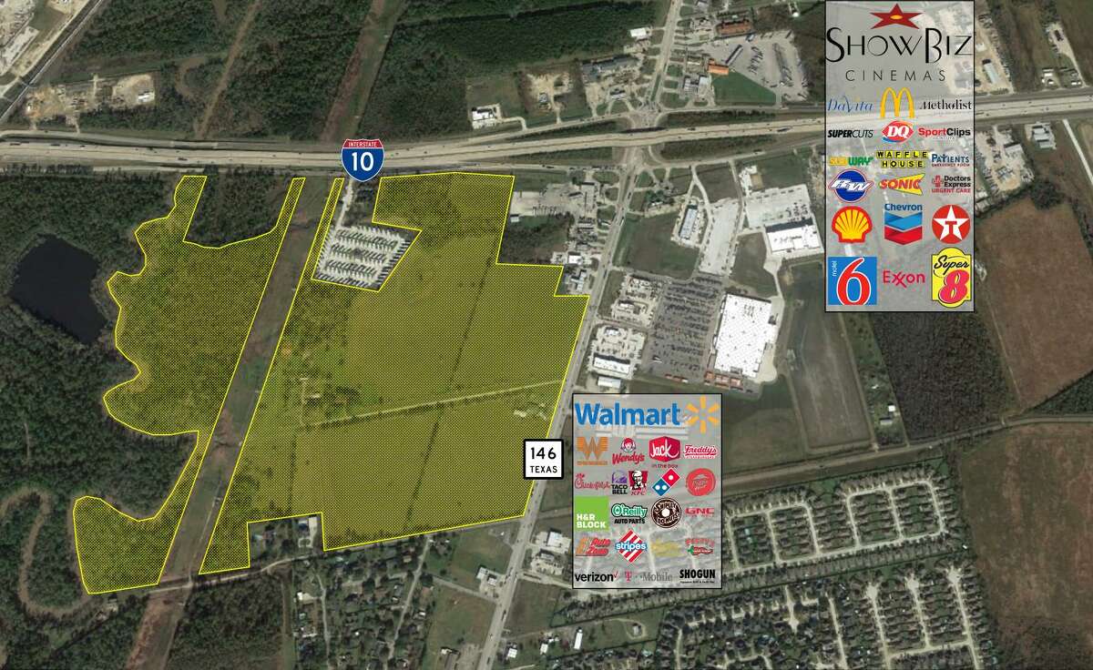 KM Realty has purchased 146 acres known as the Fitzgerald tract at the southwest corner of Interstate 10 and Texas 146. The land has long been targeted as a potential development site, according to KM Realty.