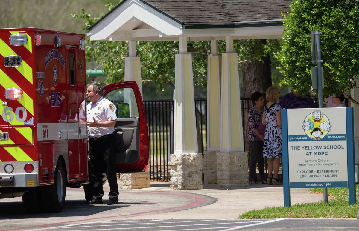 Authorities investigated the scene of a science experiment explosion that injured six children the Yellow School at Memorial Drive Presbyterian Church Tuesday, May 16, 2017, in Houston. ( Godofredo A. Vasquez / Houston Chronicle )