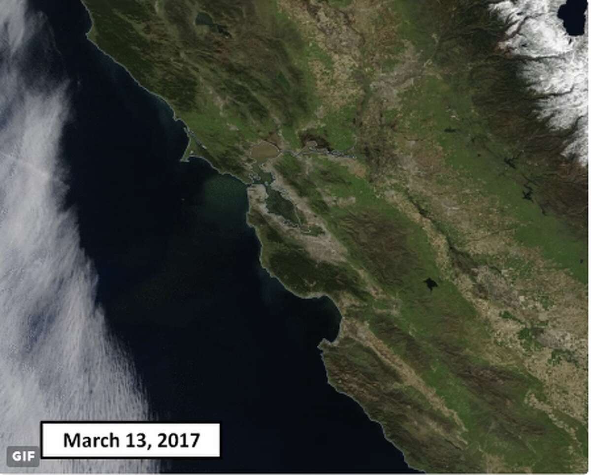 Satellite images show that California is already turning brown