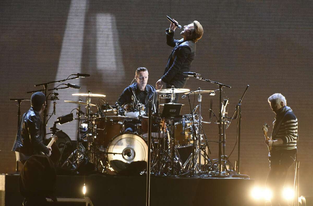 U2 perform during the band's 'Joshua Tree Tour 2017' at Levi's Stadium on May 17, 2017 in Santa Clara, California.