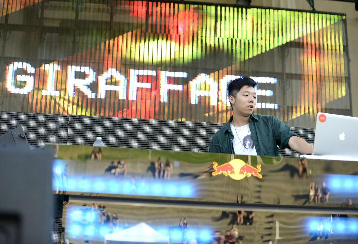 Giraffage performs during the Mad Decent Block Party at The Greek Theatre on September 11, 2015 in Berkeley, California.