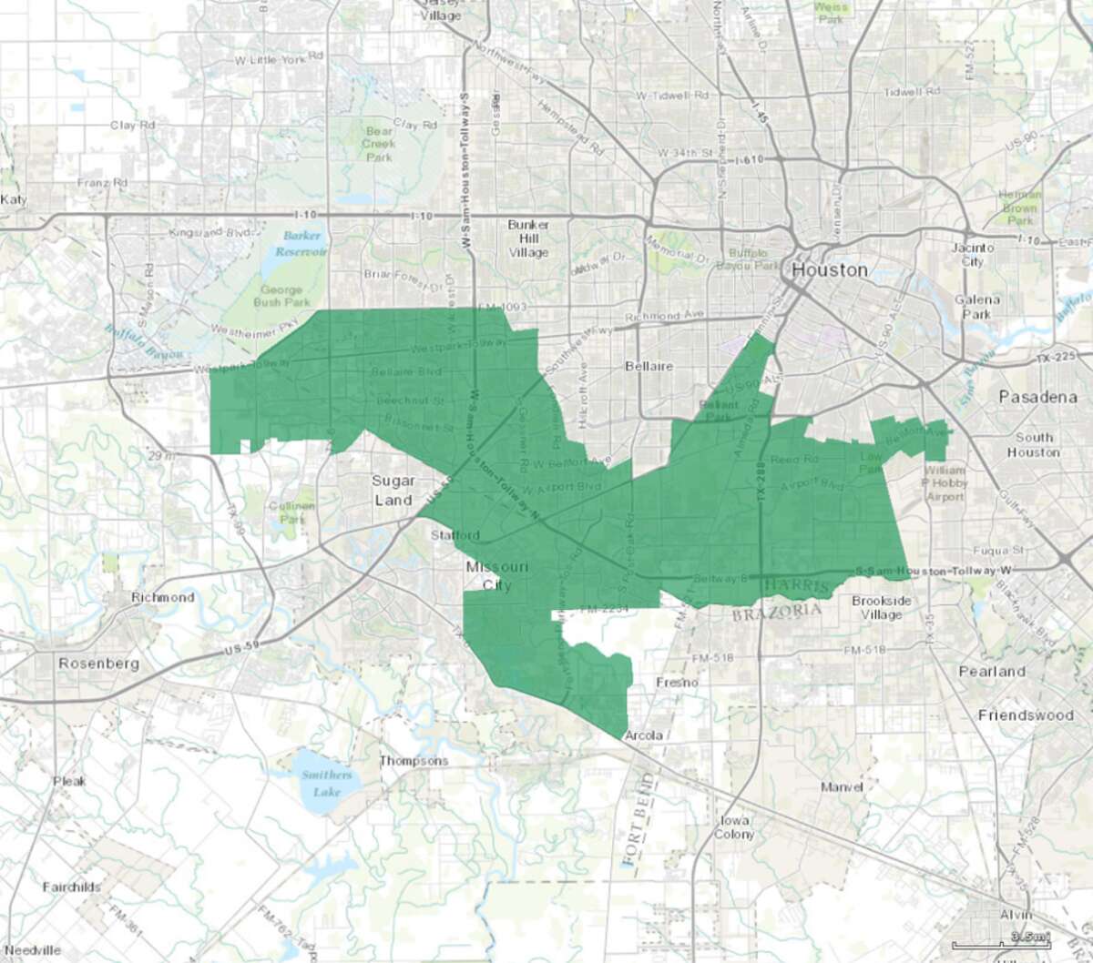 Who he represents  Al Green represents Texas's 9th congressional district, which include pieces of south and southwestern Houston, Missouri City and Fort Bend County.
