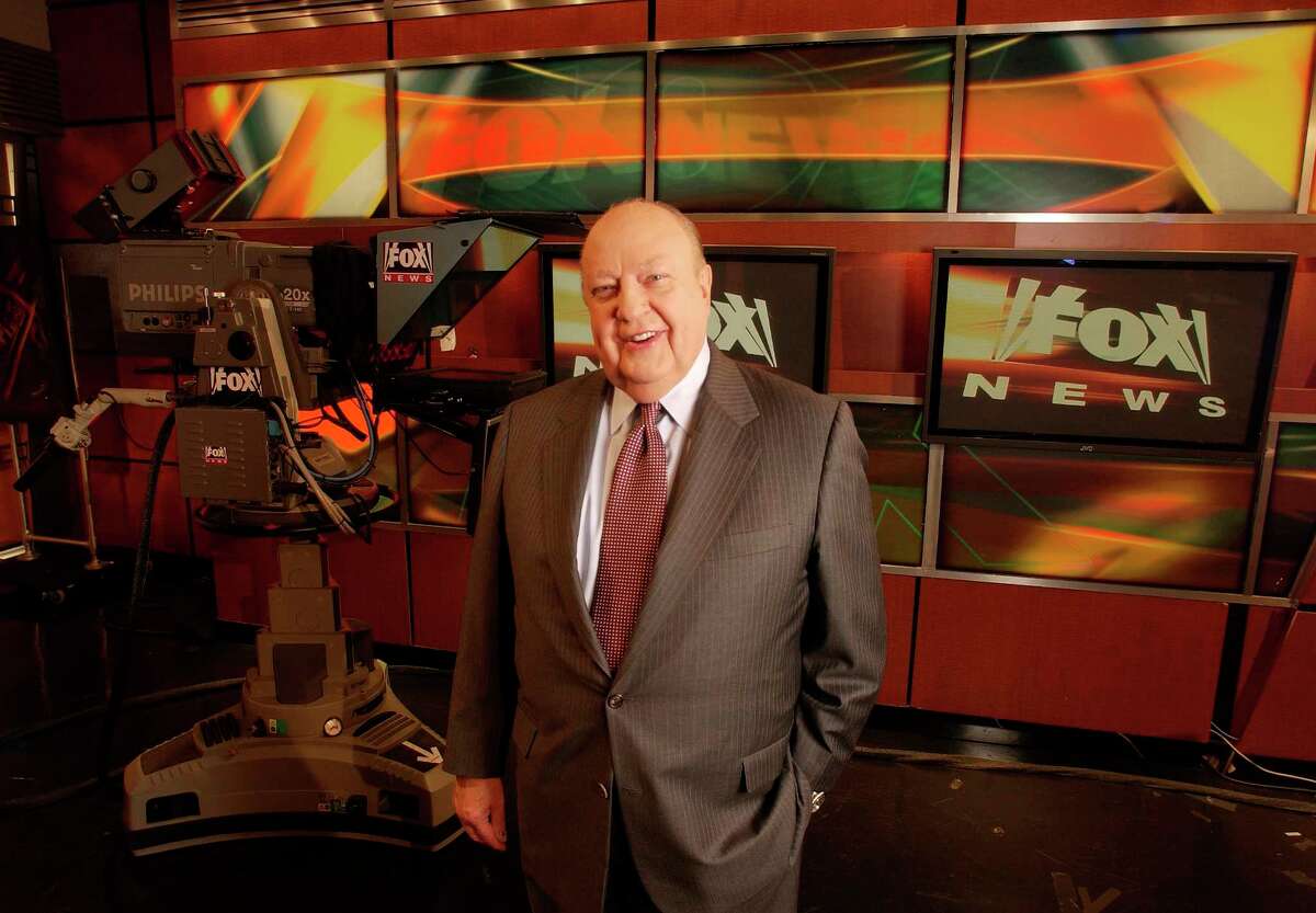 FILE - In this Sept. 29, 2006 file photo, Fox News CEO Roger Ailes poses at Fox News in New York. Fox News said on Thursday, May 18, 2017, that Ailes has died. He was 77. (AP Photo/Jim Cooper, file)