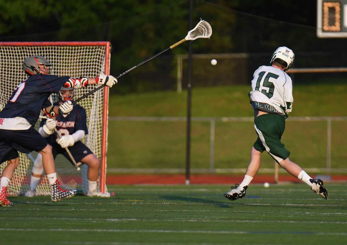 Norwalk’s Duncan Campbell shoots and scores.