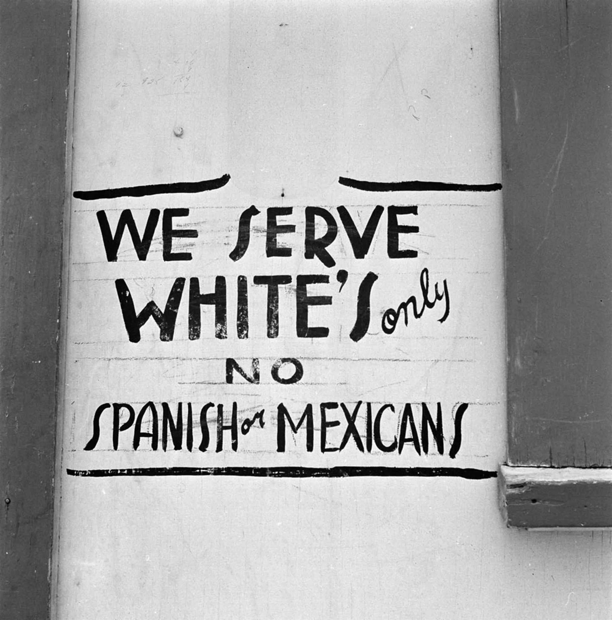 White only. No Dogs no Mexicans.