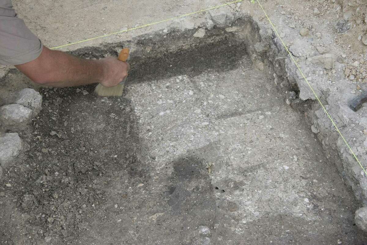 Archaeologists conducting investigative digs in Alamo Plaza during the summer of 2016 uncovered part of an adobe wall in the southwest corner of the plaza.