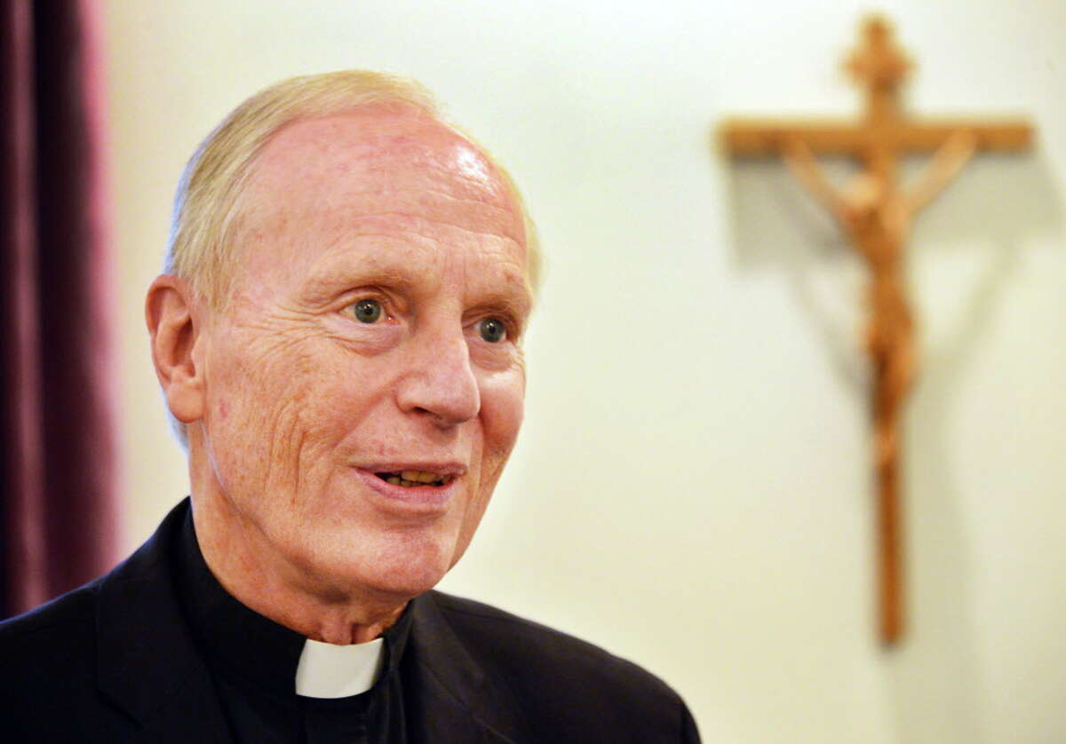 Bishop Howard Hubbard his pictured in his office Wednesday, Sept. 11, 2013, at the Albany Diocese Pastoral Center in Albany, NY. (John Carl D'Annibale / Times Union)