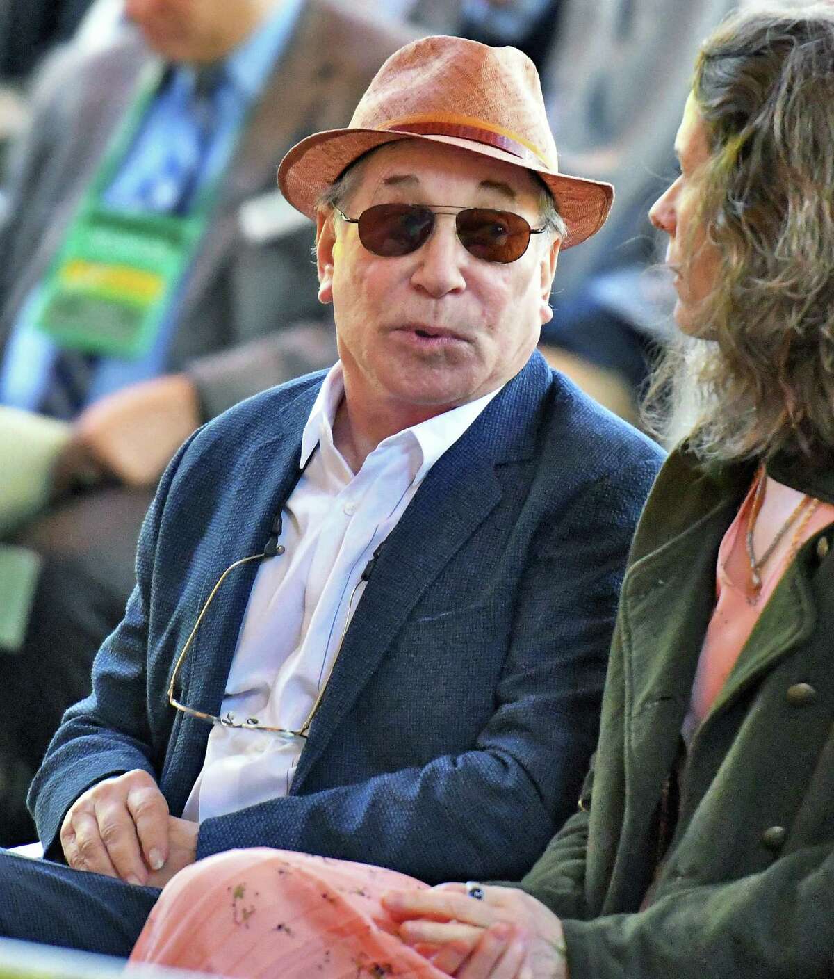 Paul Simon attends commencement exercises for Skidmore College at SPAC Saturday May 20, 2017 in Saratoga Springs, NY. (John Carl D'Annibale / Times Union)