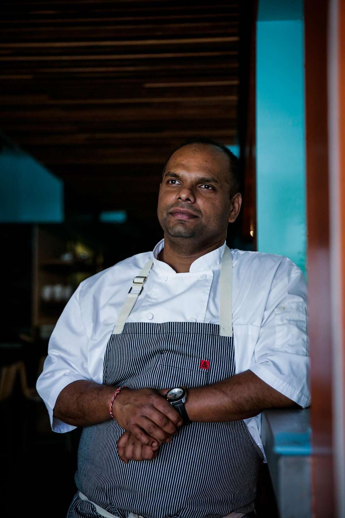 Chef Rupam Bhagat stands for a portrait at his restaurant Dum Indian in San Francisco, California, on Monday, May 8, 2017.