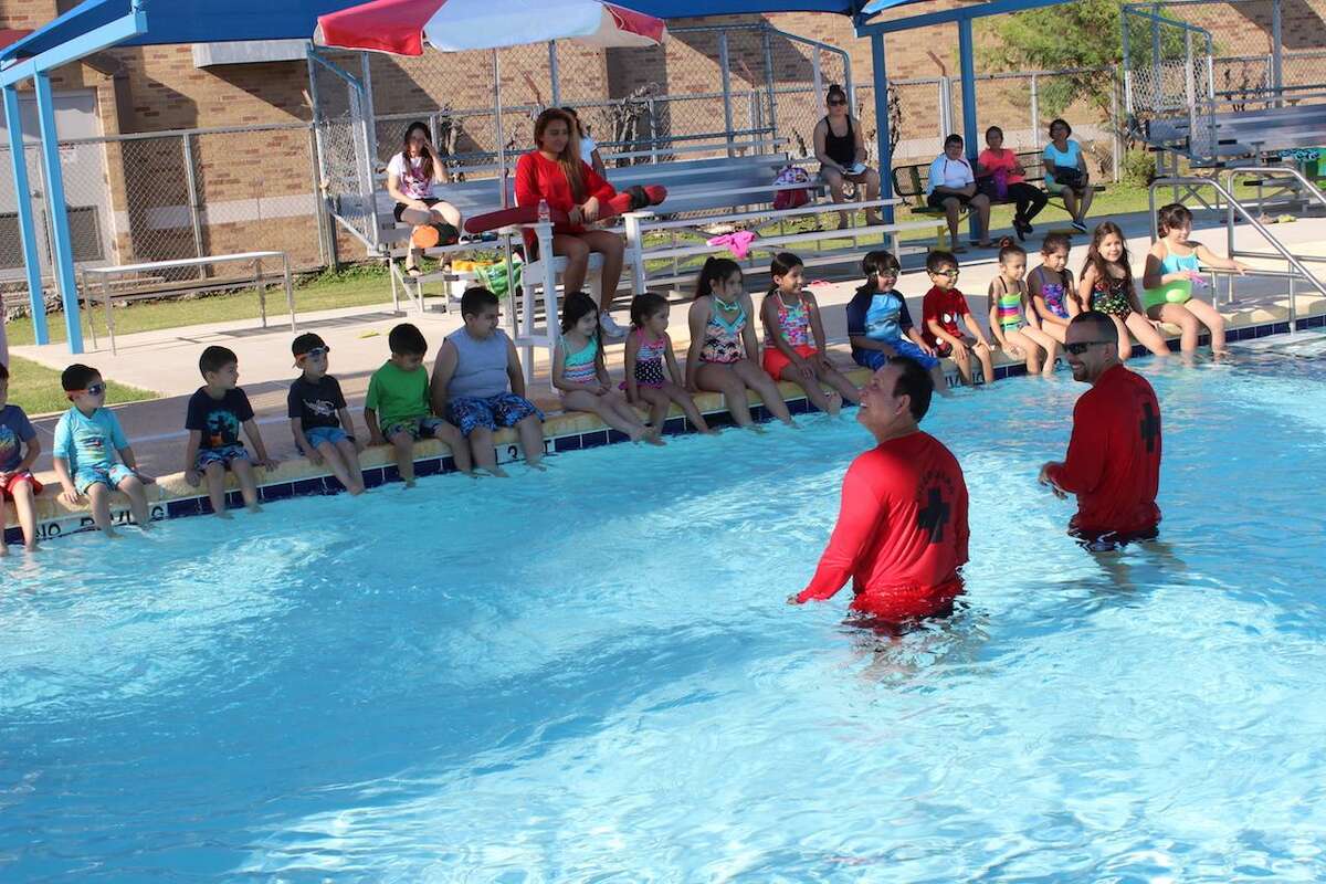 LISD swimming instructors introduce students to the basics of swimming during last summers LISD Learn to Swim Program.