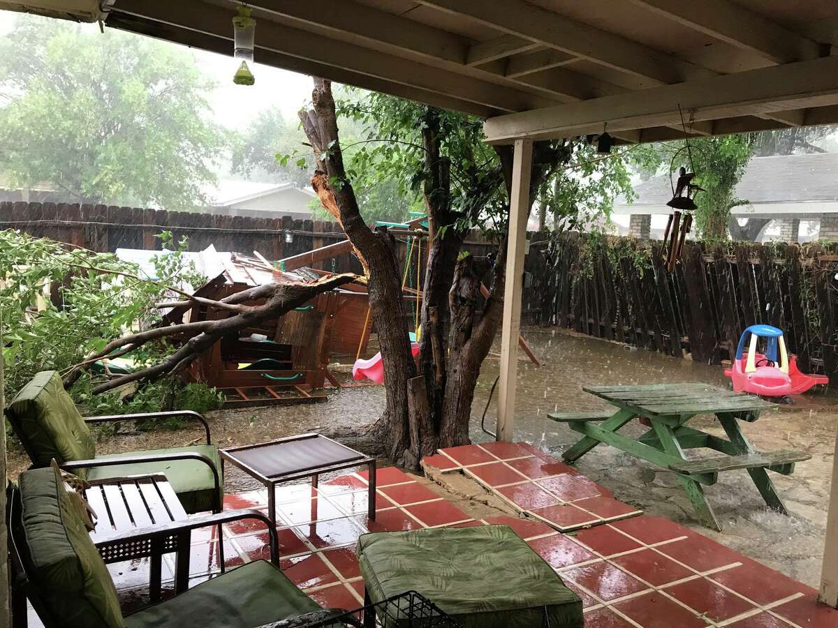 This reader-submitted photo shows wreckage in Laredo from the thunderstorm that occurred Sunday, May 21, in Laredo. Keep clicking through this gallery to see more reader-submitted photos of wreckage around Laredo after a massive thunderstorm.