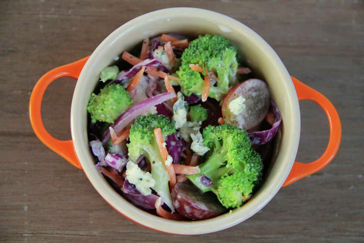 Creamy Broccoli and Blue Cheese Salad scratches the creamy-side-salad itch.