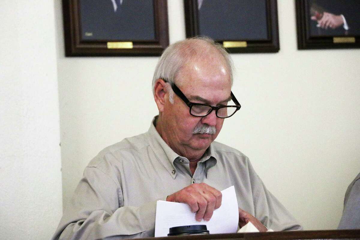 Mike McCarty has been temporarily removed from his post as Liberty County Pct. 1 commissioner. He is awaiting an appeal on criminal charges for which he was found guilty last month.