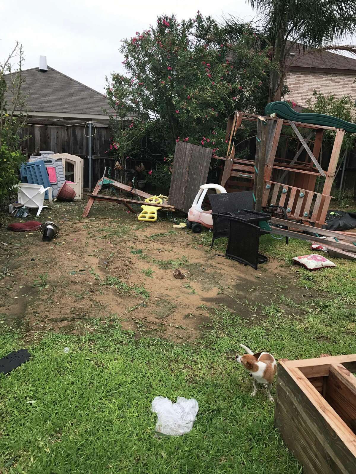 This reader-submitted photo shows wreckage in Laredo from the thunderstorm that occurred Sunday, May 21, in Laredo.