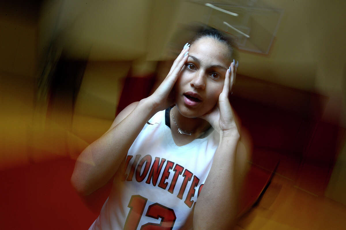 Kountze's Anastasia Depew missed most of her senior year athletics after being diagnosed with concussions in November. Depew is still going through concussion protocol and suffering from migraines. Photo taken Tuesday 5/16/17 Ryan Pelham/The Enterprise