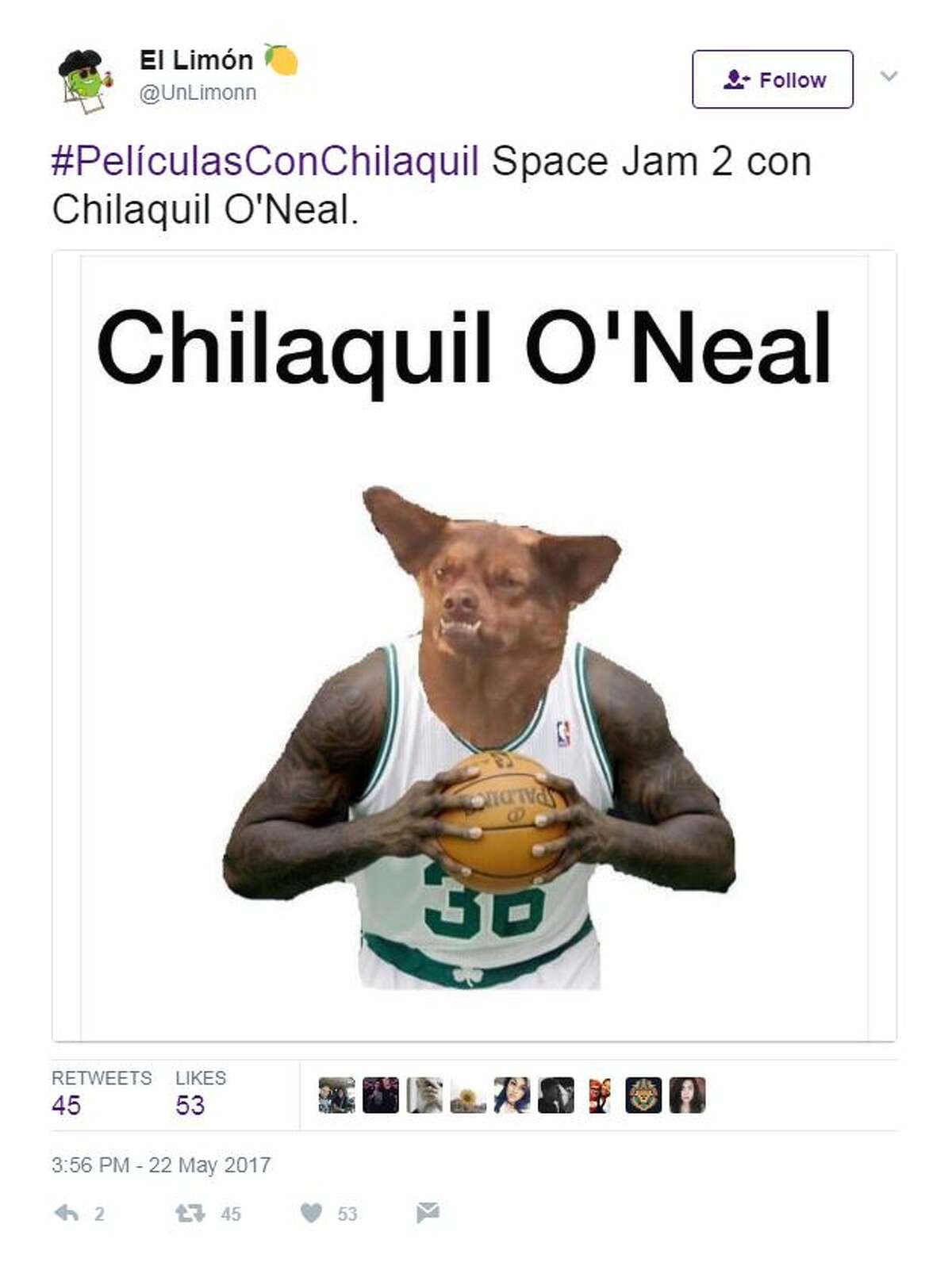 @UnLimonn: #PeliculasConChilaquil Space Jam 2 con Chilaquil O'Neal.
