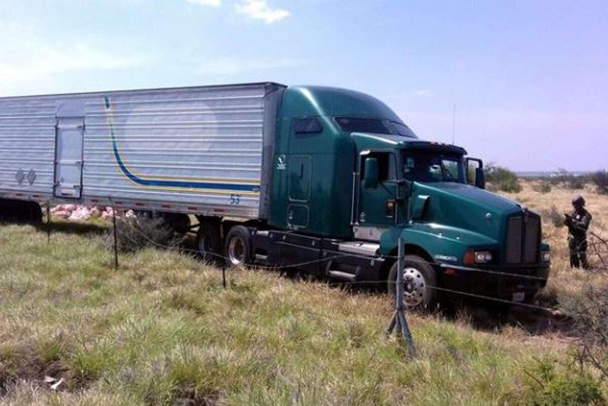 Mexican soliders said the 18-wheeler shown in this photo was loaded with 1 ton of pot. Click through this gallery to see notable drug busts at the Texas-Mexico border.