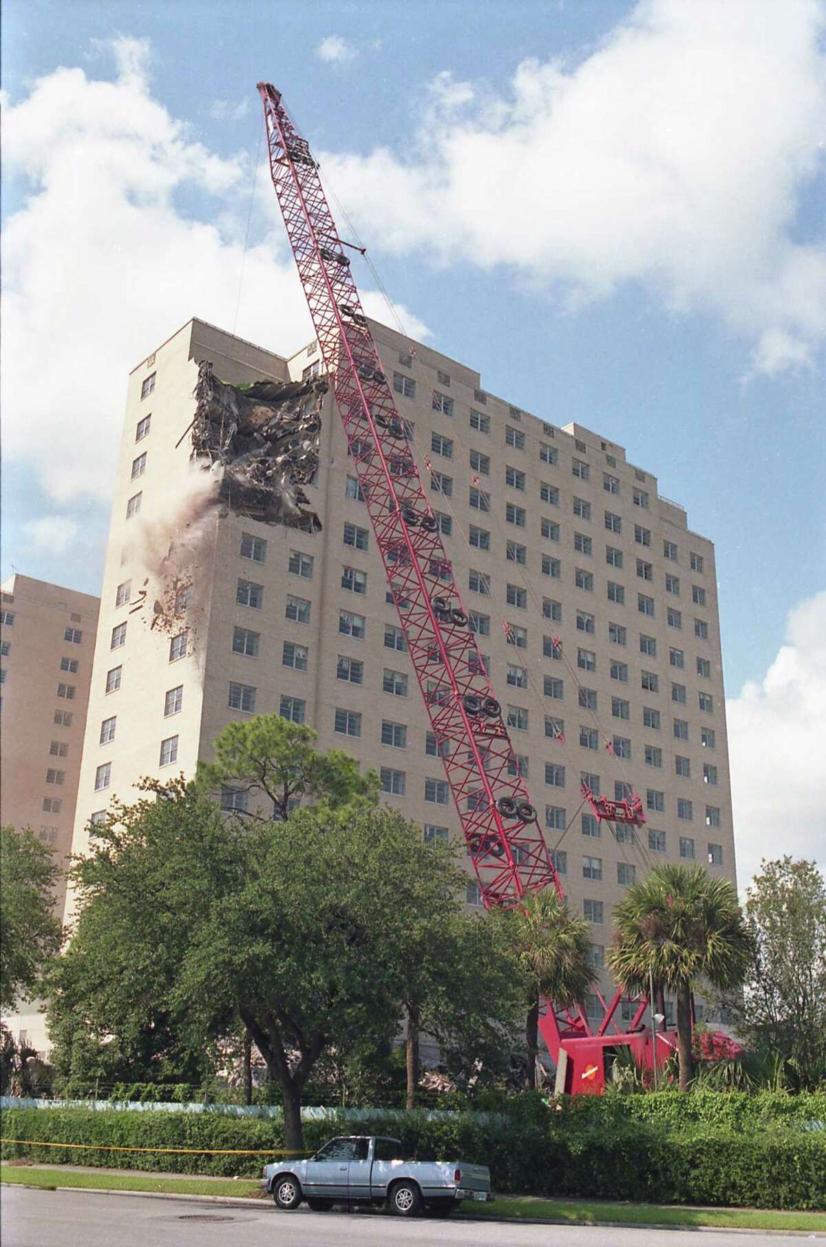 The famous Shamrock Hotel's demolition began this week 30 years ago.
