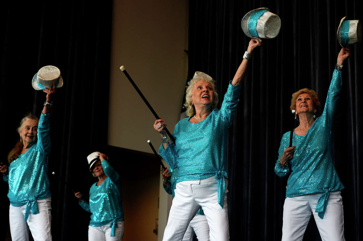 Dancers with The Happy Steppers perform during the Best Years Center's talent show at the Event Centre on Tuesday evening. The show gave both senior citizens and young performers an opportunity to showcase their talents. Photo taken Tuesday 5/23/17 Ryan Pelham/The Enterprise