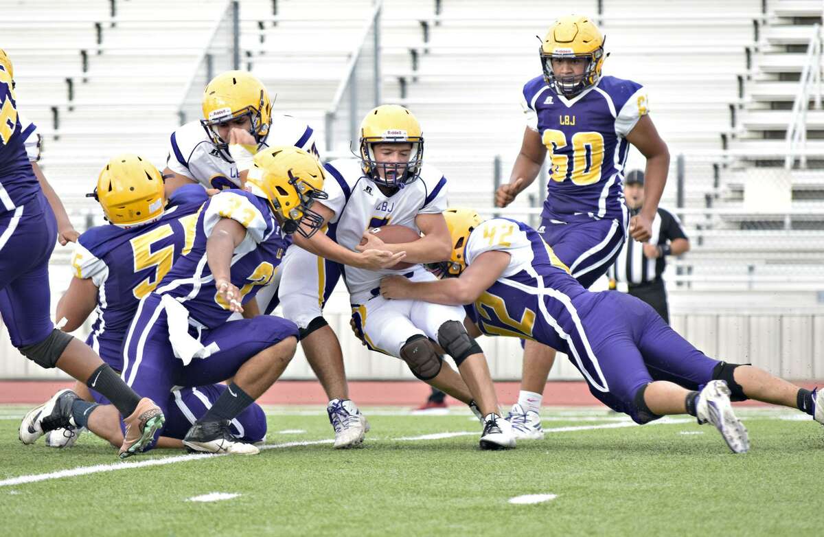 Ruperto Landa ran 11 times for 50 yards Tuesday in LBJ’s spring game at the SAC.