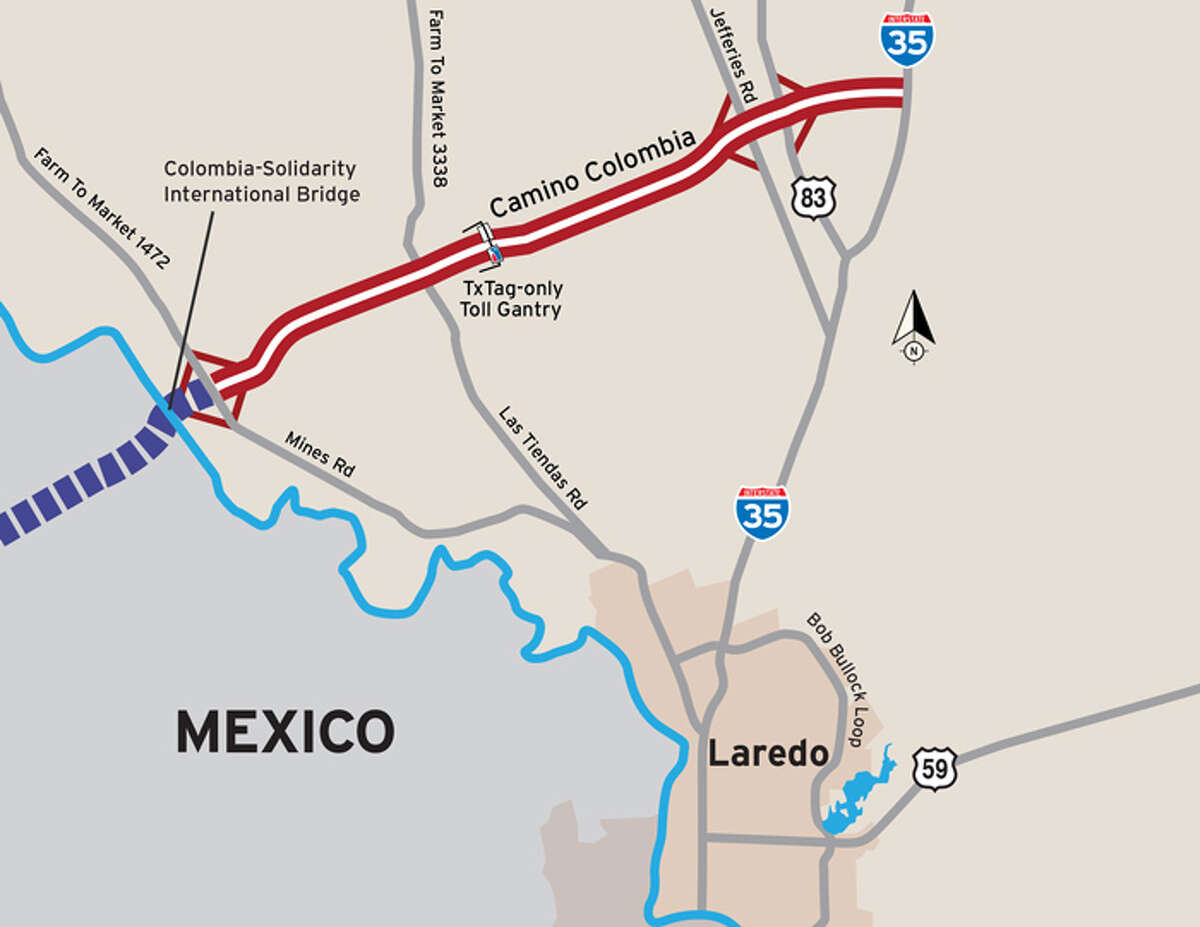 A map of Camino Colombia toll road is shown.