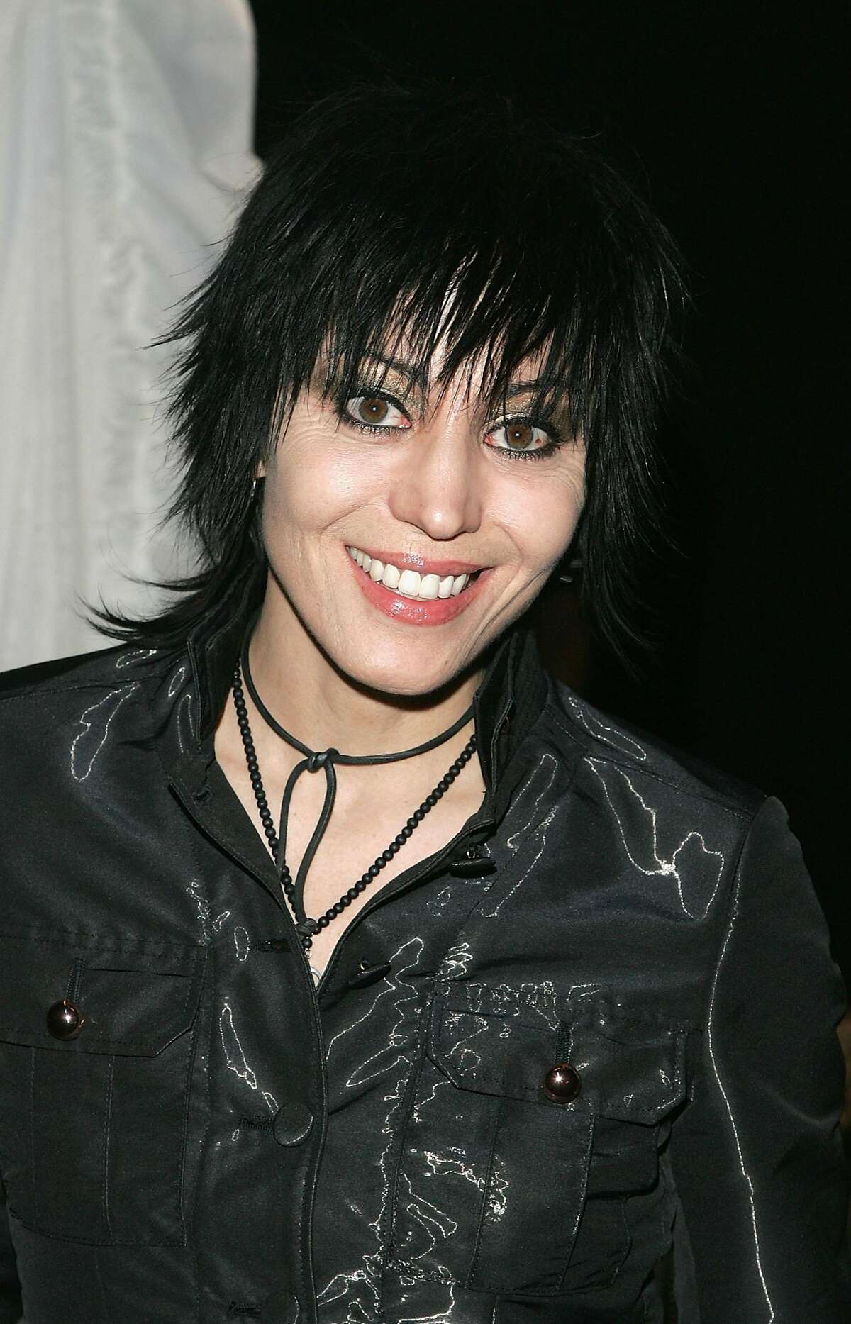NEW YORK - FEBRUARY 06: Singer Joan Jett poses in the front row at the Betsey Johnson Fall 2007 fashion show during Mercedes-Benz Fashion Week in the Tent in Bryant Park February 6, 2007 in New York City. (Photo by Peter Kramer/Getty Images For IMG) *** Local Caption *** Joan Jett