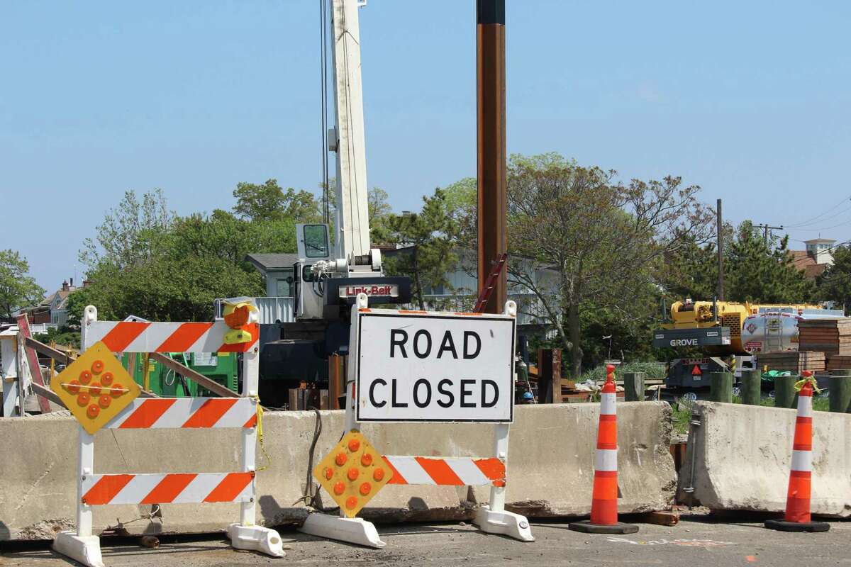 The Saugatuck Island Bridge under construction. The $2.6 million project is expected to be completed in the summer.