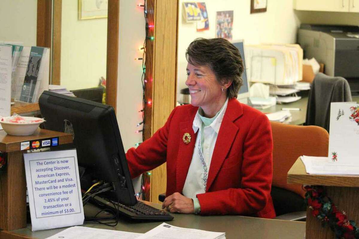 Westport Center for Senior Activities Director Sue Pfister enjoying her work.