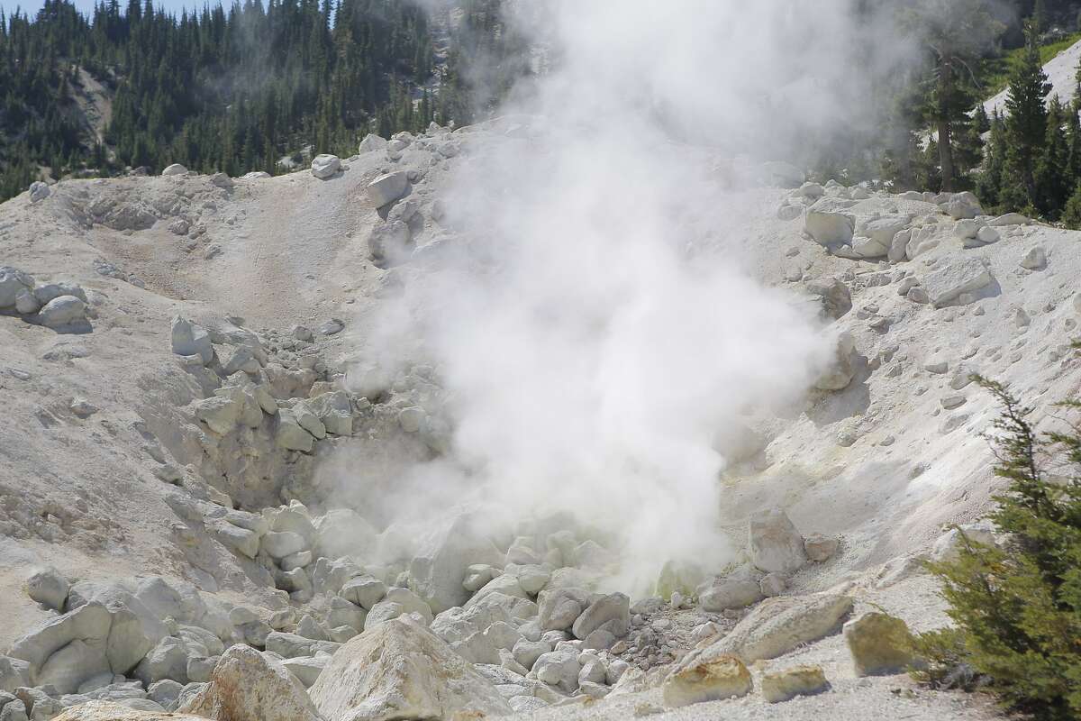 A geothermal steam vent at Bumpass Hell at Lassen Volcanic National Park