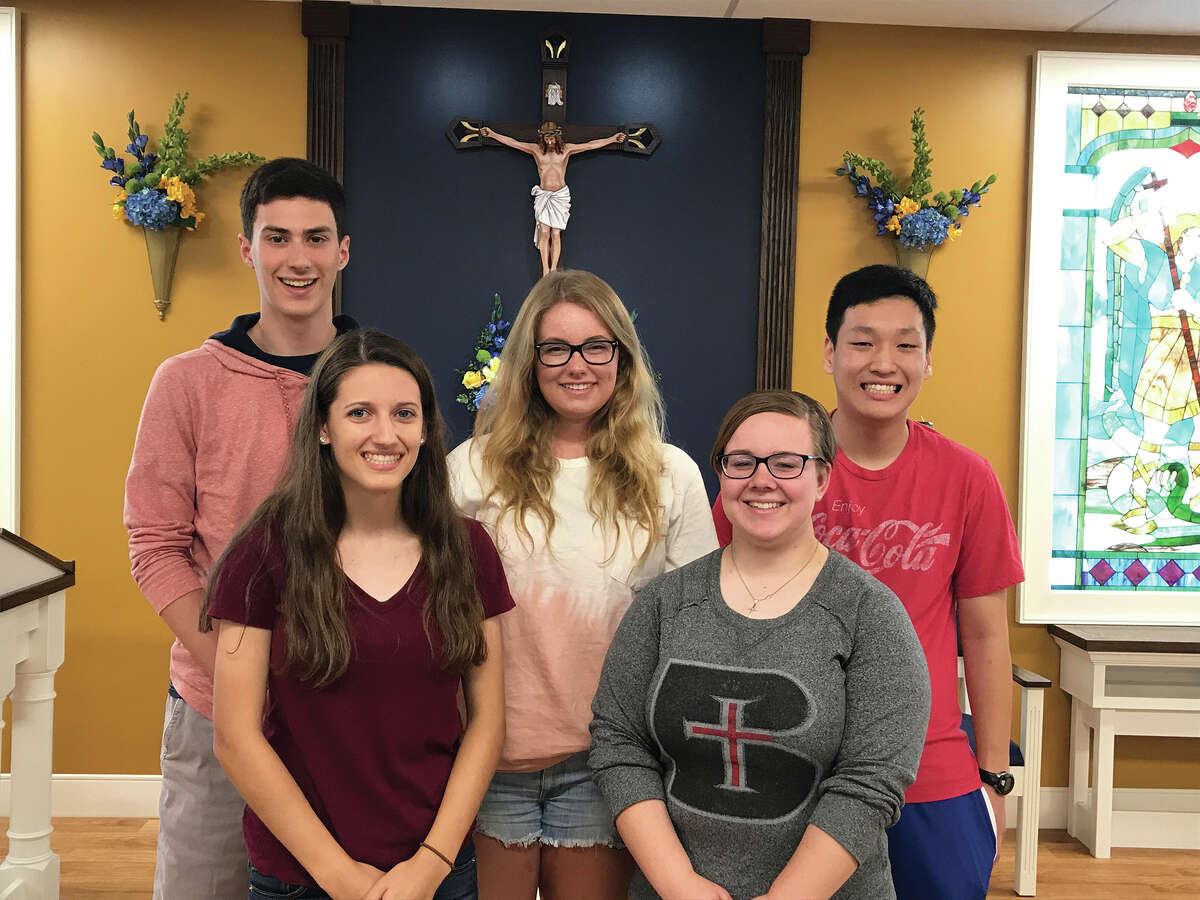 The top graduates of Father McGivney Catholic High School's Class of 2017 are, from left: Nolan Scott, Rachel Kassing, Emma Boone, Danielle Boulanger, and Joseph McCreary.